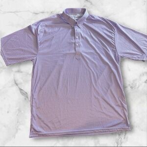 Collars‎ and Co Polo Mens 3XL Dress Collar Shirt Golf Purple Gingham Check